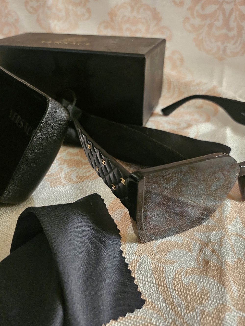 Authentic Versace Sunglass Eyeglass Case Box Dust Cloth W/unbranded Glasses Set - Picture 13 of 15
